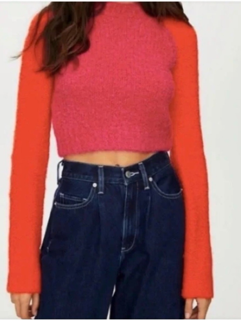 Wilfred free Women’s size small Pink & Orange Cropped Knit Meridian Sweater